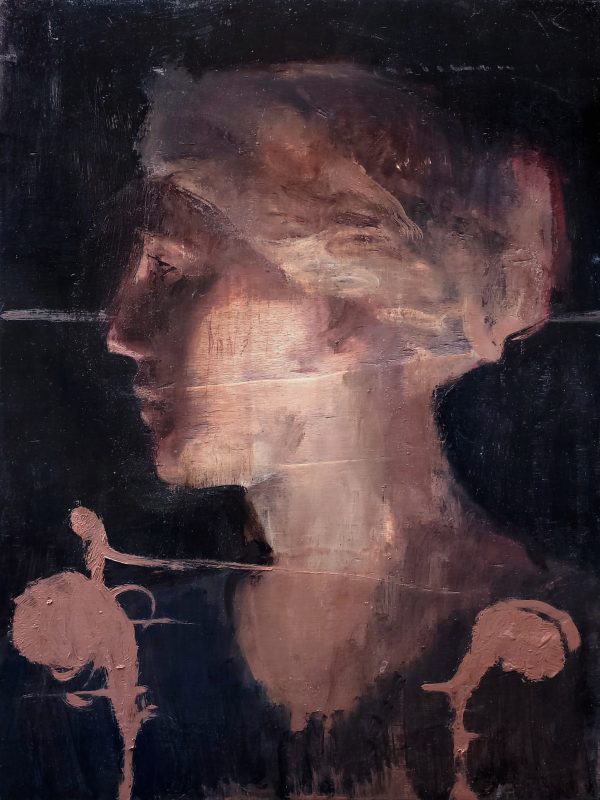 Female Head , 30 x 40 cm, oil-on-wood panel painting by Pierre HALE